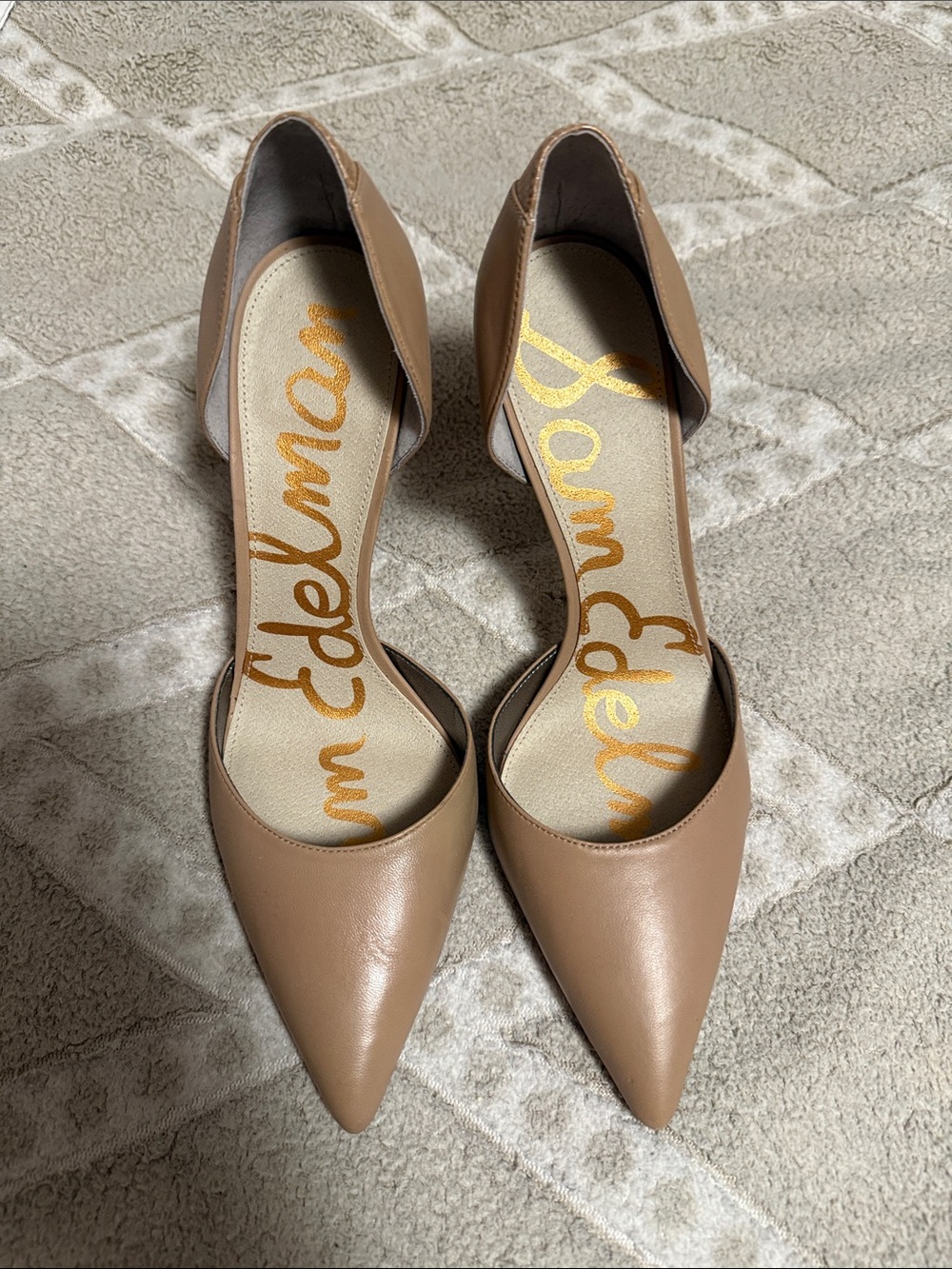 Sam Edelman Taupe Pointed D'Orsay Pump